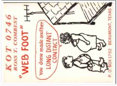 KOT-0746 Ross Combest Beaumont Texas 1960s Vintage Postcard CB QSL