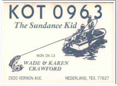 KOT-0963 Wade Crawford Nederland Texas 1960s Vintage Postcard CB QSL