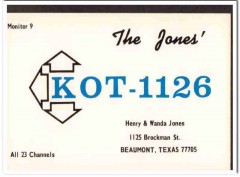 KOT-1126 Henry Jones Beaumont Texas 1960s Vintage Postcard CB QSL Card