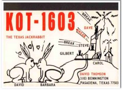 KOT-1603 David Thomson Pasadena Texas 1960s Vintage Postcard CB QSL