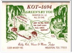 KOT-1694 Buddy Foster Houston Texas 1960s Vintage Postcard CB QSL 3
