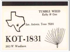 KOT-1831 Manford Goss San Antonio Texas 1960s Vintage Postcard CB QSL