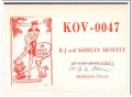 KOV-0047 B J Hewitt Sherman TX 1960s Vintage Postcard CB QSL Card 3
