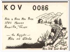 KOV-0086 Pete Price Amarillo Texas 1960s Vintage Postcard CB Radio QSL
