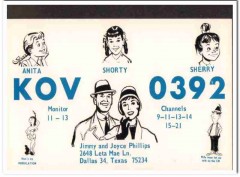 KOV-0392 Jimmy Phillips Dallas Texas 1960s Vintage Postcard CB QSL
