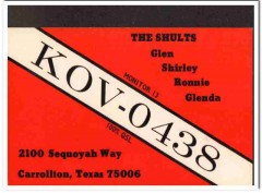 KOV-0438 Glen Shults Carrollton Texas 1960s Vintage Postcard CB QSL