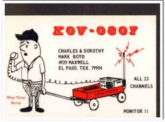 KOV-0807 Charles Boyd El Paso Texas 1960s Vintage Postcard CB QSL Card