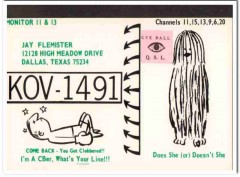 KOV-1491 Jay Flemister Dallas Texas 1960s Vintage Postcard CB QSL Card