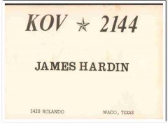 KOV-2144 James Hardin Waco Texas 1960s Vintage Postcard CB Radio QSL 2