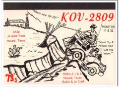 KOV-2809 Jo Anne Potts Menard Texas 1960s Vintage Postcard CB QSL 1