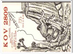 KOV-2809 Jo Anne Potts Menard Texas 1960s Vintage Postcard CB QSL 2