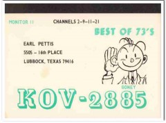 KOV-3885 Earl Pettis Lubbock Texas 1960s Vintage Postcard CB Radio QSL
