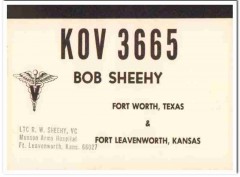 KOV-3665 Bob Sheehy Ft Worth Texas 1960s Vintage Postcard CB QSL Card