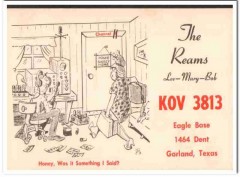 KOV-3813 Lee Reams Garland Texas 1960s Vintage Postcard CB QSL Card