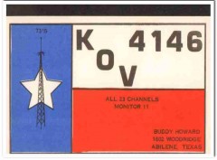 KOV-4146 Buddy Howard Abilene Texas 1960s Vintage Postcard CB QSL Card
