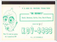 KOV-4433 Butch Trevino Wayside Texas 1960s Vintage Postcard CB QSL
