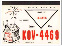 KOV-4469 James Lee Smith Odessa Texas 1960s Vintage Postcard CB QSL
