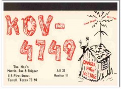 KOV-4749 Marvin Hay Terrell Texas 1960s Vintage Postcard CB QSL Card