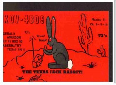 KOV-4809 Gerald Amerson Abernathy Texas 1960s Vintage Postcard CB QSL