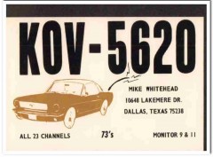 KOV-5620 Mike Whitehead Dallas Texas 1960s Vintage Postcard CB QSL