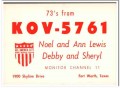 KOV-5761 Noel Lewis Ft Worth TX 1960s Vintage Postcard CB QSL Card 2