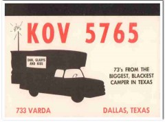 KOV-5765 Dan Gladys Dallas Texas 1960s Vintage Postcard CB QSL Card 2