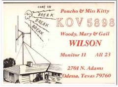 KOV-5898 Woody Wilson Odessa TX 1960s Vintage Postcard CB QSL Card 1