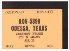 KOV-5898 Woody Wilson Odessa TX 1960s Vintage Postcard CB QSL Card 2