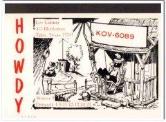 KOV-6089 Lee Lasater Tyler Texas 1960s Vintage Postcard CB QSL Card
