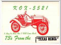 KOX-5521 John Crile Mabbton Georgia 1960s Vintage Postcard CB QSL Card