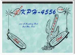 KPH-4556 Bill Pougher Fort Bliss Texas 1960s Vintage Postcard CB QSL