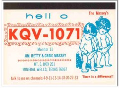 KQV-1071 Jim Massey Mineral Wells TX 1960s Vintage Postcard CB QSL 2 KQV-1071 Jim Massey Mineral Wells TX 1960s Vintage Postcard CB QSL 2