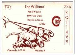 KQT-1469 Wayne Williams Houston Texas 1960s Vintage Postcard CB QSL