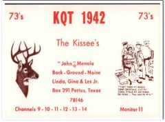 KQT-1942 John Kissee Pettus Texas 1960s Vintage Postcard CB QSL Card 1