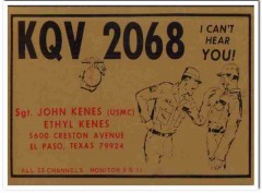 KQV-2068 John Kenes El Paso Texas 1960s Vintage Postcard CB QSL Card KQV-2068 John Kenes El Paso Texas 1960s Vintage Postcard CB QSL Card