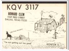 KQV-3117 Howard Clem Dallas Texas 1960s Vintage Postcard CB QSL Card KQV-3117 Howard Clem Dallas Texas 1960s Vintage Postcard CB QSL Card