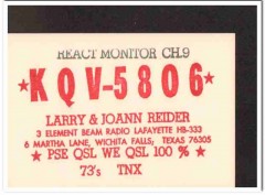 KQV-5806 Larry Reider Wichita Falls TX 1960s Vintage Postcard CB QSL KQV-5806 Larry Reider Wichita Falls TX 1960s Vintage Postcard CB QSL