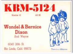 KBM-5124 Wondel Dixon Rio Linda CA 1960s Vintage Postcard CB QSL KBM-5124 Wondel Dixon Rio Linda CA 1960s Vintage Postcard CB QSL