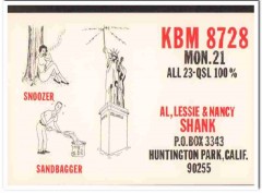 KBM-8728 Al Shank Huntington Park CA 1960s Vintage Postcard CB QSL KBM-8728 Al Shank Huntington Park CA 1960s Vintage Postcard CB QSL