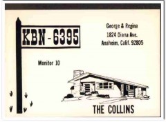 KBN-6395 George Collins Anaheim CA 1960s Vintage Postcard CB QSL KBN-6395 George Collins Anaheim CA 1960s Vintage Postcard CB QSL