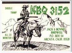KBQ-3152 Jack Birdwell Arcata CA 1960s Vintage Postcard CB QSL Card 2 KBQ-3152 Jack Birdwell Arcata CA 1960s Vintage Postcard CB QSL Card 2