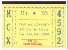 KCX-4592 Craig Smith Bakersfield CA 1960s Vintage Postcard CB QSL KCX-4592 Craig Smith Bakersfield CA 1960s Vintage Postcard CB QSL