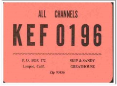 KEF-0196 Skip Greathouse Lompac CA 1960s Vintage Postcard CB QSL KEF-0196 Skip Greathouse Lompac CA 1960s Vintage Postcard CB QSL