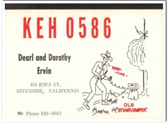 KEH-0586 Dearl Ervin Riverside CA 1960s Vintage Postcard CB QSL Card KEH-0586 Dearl Ervin Riverside CA 1960s Vintage Postcard CB QSL Card