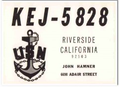 KEJ-5828 John Hamner Riverside CA 1960s Vintage Postcard CB QSL KEJ-5828 John Hamner Riverside CA 1960s Vintage Postcard CB QSL