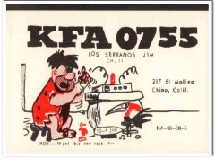 KFA-0755 Jim Serrano Chino CA 1960s Vintage Postcard CB QSL Card KFA-0755 Jim Serrano Chino CA 1960s Vintage Postcard CB QSL Card