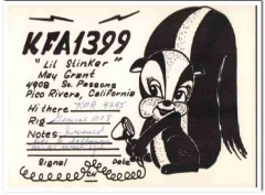 KFA-1399 May Grant Pico Rivera CA 1960s Vintage Postcard CB QSL KFA-1399 May Grant Pico Rivera CA 1960s Vintage Postcard CB QSL