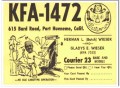 KFA-1472 Herman Wieser Port Hueneme CA 1960s Vintage Postcard CB QSL 1 KFA-1472 Herman Wieser Port Hueneme CA 1960s Vintage Postcard CB QSL 1