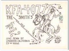 KFA-4077 Smitty Smith Lynwood CA 1960s Vintage Postcard CB QSL Card KFA-4077 Smitty Smith Lynwood CA 1960s Vintage Postcard CB QSL Card