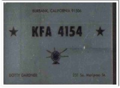 KFA-4154 Dotty Gardner Burbank CA 1960s Vintage Postcard CB QSL KFA-4154 Dotty Gardner Burbank CA 1960s Vintage Postcard CB QSL